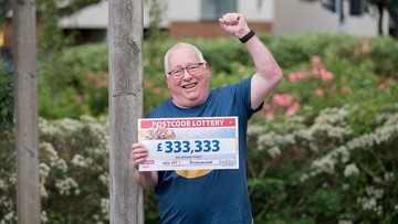 Electrician Tom cheers his massive windfall